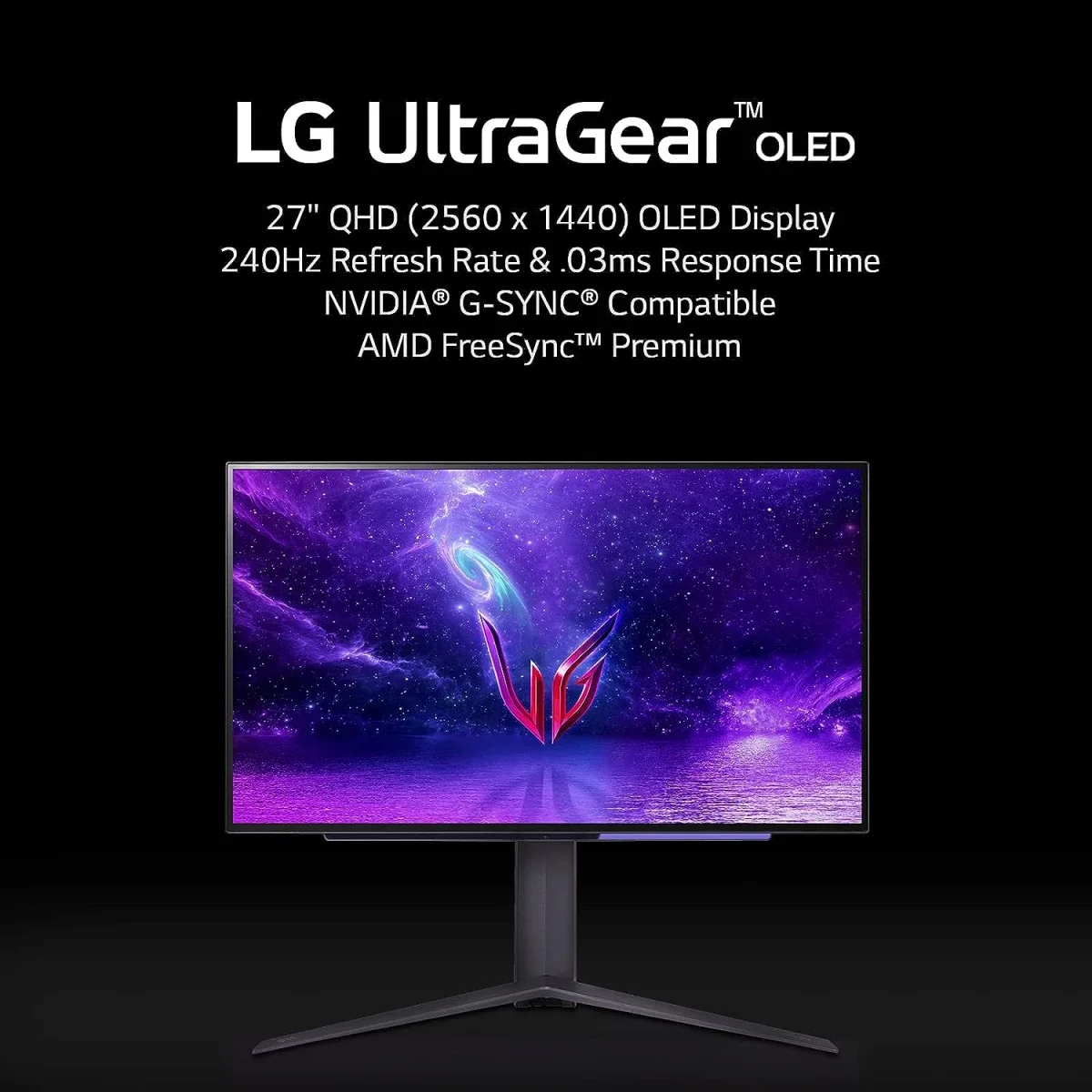 شاشة ألعاب LG 27GR95QE-B UltraGear OLED QHD مقاس 27 إنش، 240Hz، 0.03ms، HDR10، HDMI 2.1 - Thumbnail 3