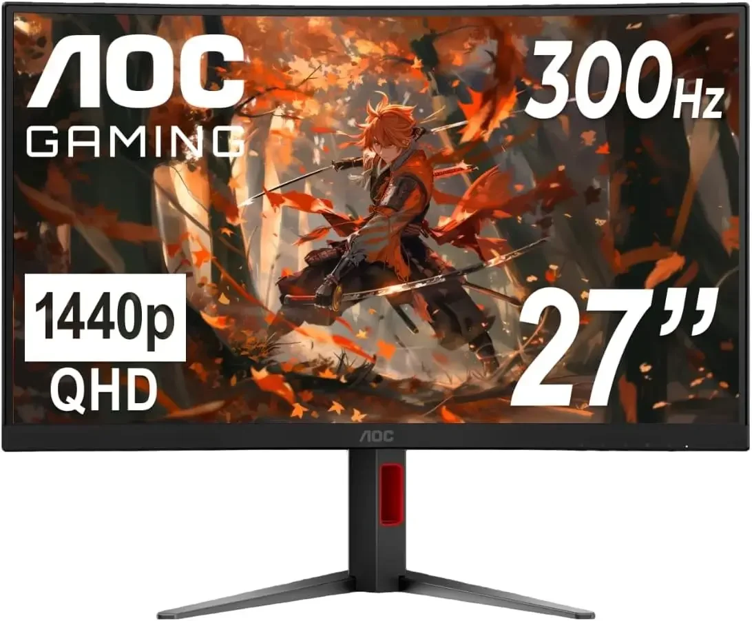 AOC CQ27G4ZH 27-inch QHD 2K 300Hz 0.3ms Curved Gaming Monitor