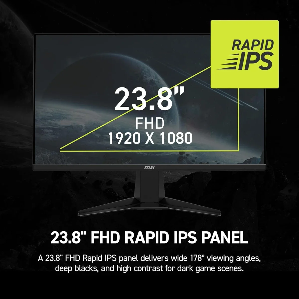 شاشة ألعاب MSI 24 إنش Rapid IPS بدقة FHD ومعدل 240 هرتز وزمن استجابة 0.5 مللي ثانية MAG 245F X24 - Thumbnail 3