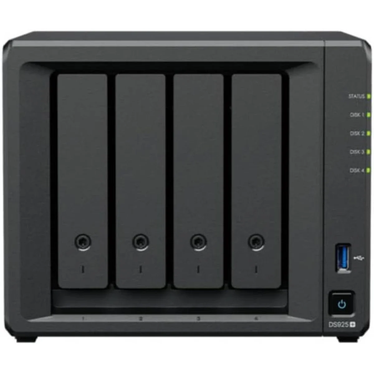 خادم NAS بدون أقراص Synology DiskStation DS925neo+ بأربع فتحات مع AMD Ryzen V1500B وذاكرة DDR4 سعة 4GB