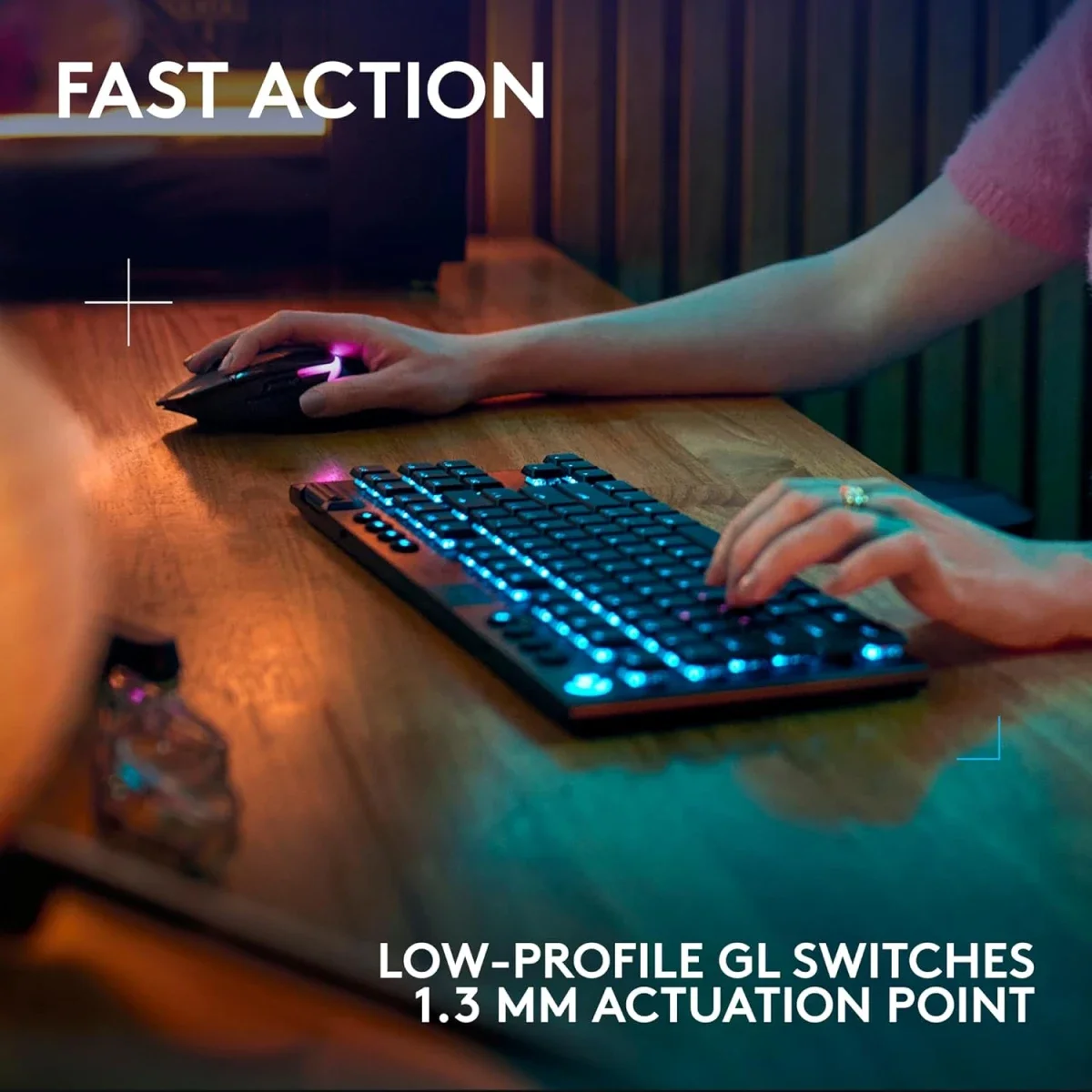 Logitech Wireless TKL Gaming Keyboard with RGB, Black, G915 X LIGHTSPEED - Thumbnail 3