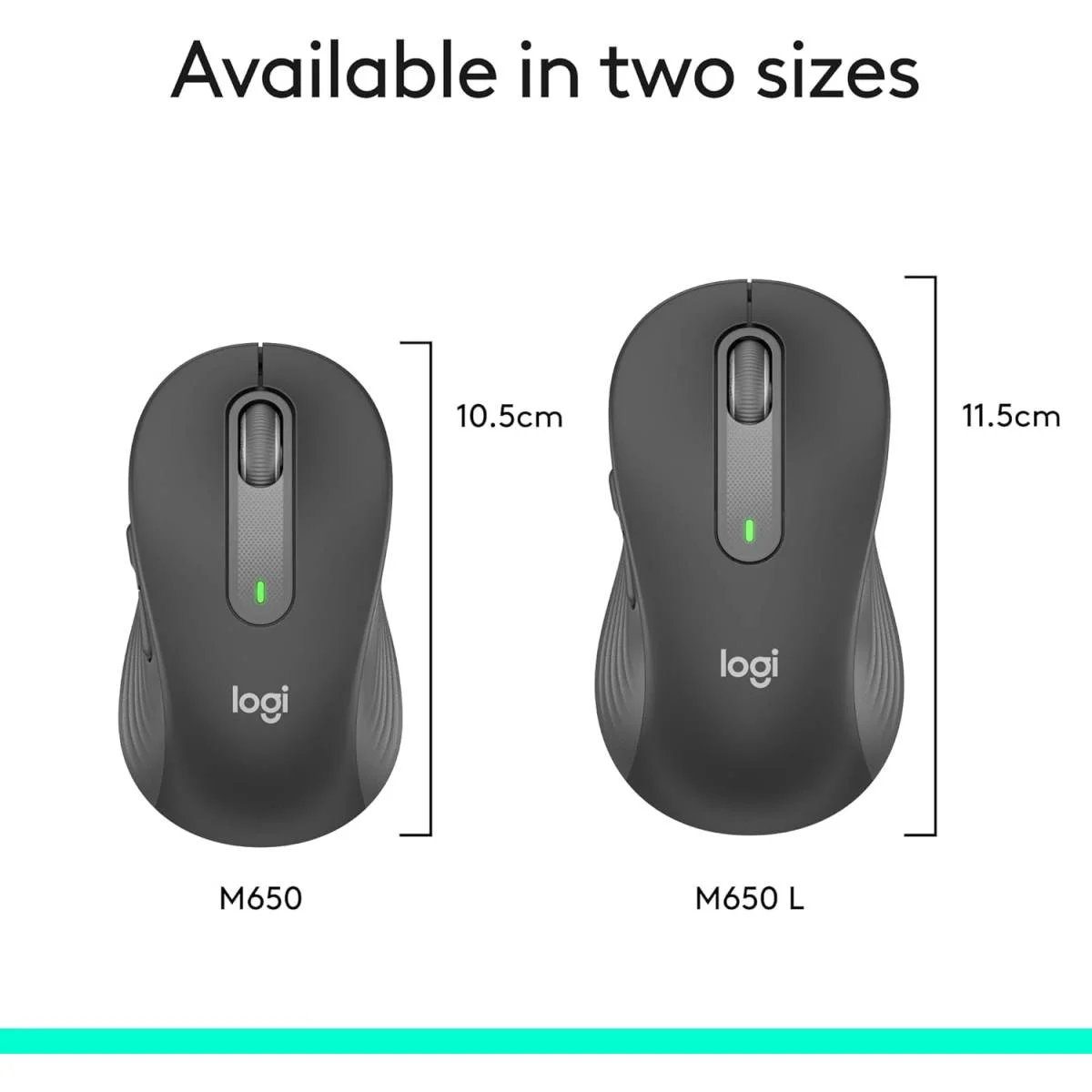 Logitech Signature M650 L Left-Handed Wireless Mouse, Large, Graphite, 2-Year Battery - Thumbnail 7