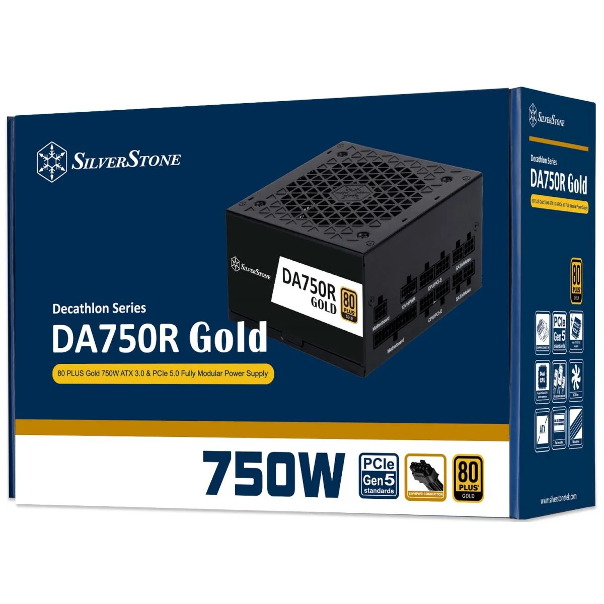 SilverStone DA750R Gold 750W ATX 3.1 Fully Modular 80 PLUS Gold Power Supply