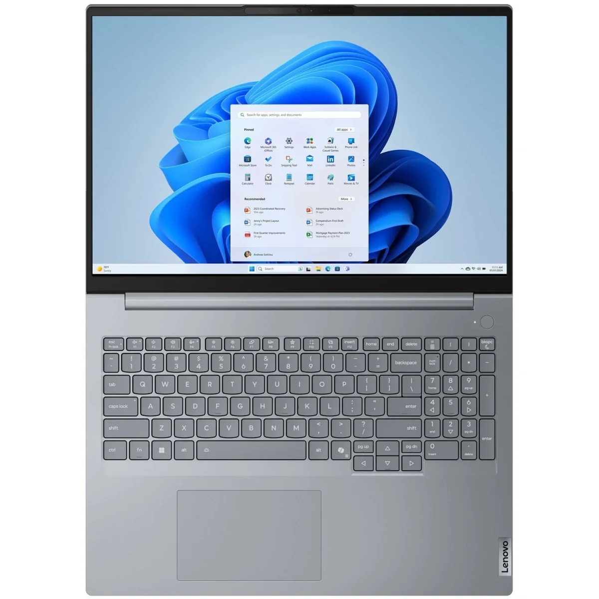 لابتوب Lenovo ThinkBook 14 Gen 8 مقاس 14.0 إنش WUXGA بمعالج Intel Core Ultra 7 255H وذاكرة 16GB وSSD سعة 512GB لون Arctic Grey - Image 5