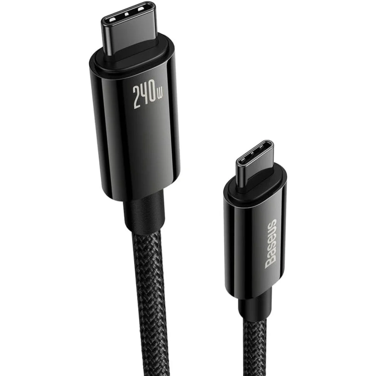 كابل Baseus Tungsten Gold USB-C إلى USB-C للشحن السريع ونقل البيانات 240W بطول 3 متر أسود - Thumbnail 5
