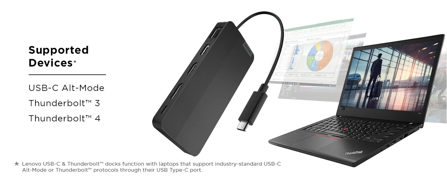 محطة إرساء Lenovo USB-C محمولة بشاشتين مع DP 1.4 وHDMI 2.0 وشحن 65 واط - Image 15