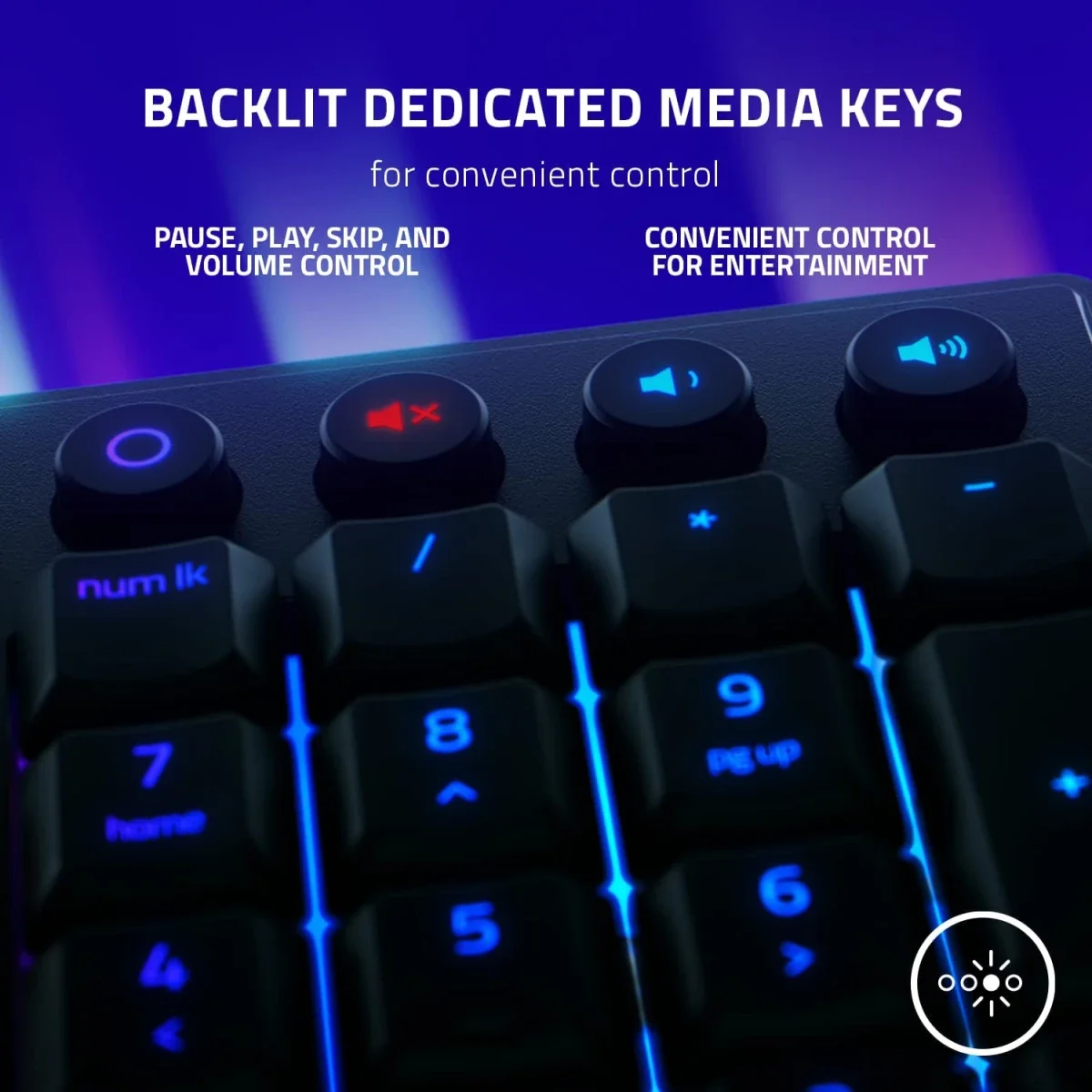Razer Ornata V3 Low-Profile Mecha-Membrane Gaming Keyboard with 10-Zone RGB Lighting - Black - Thumbnail 5