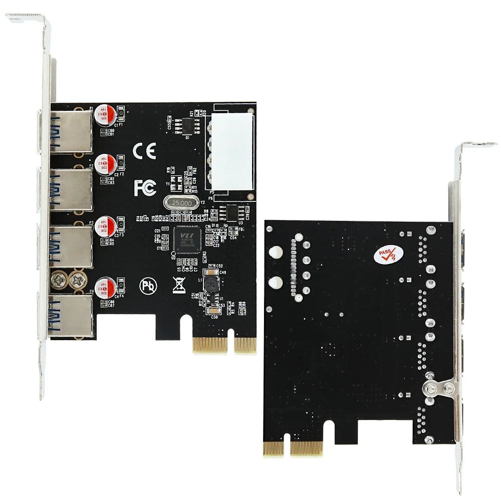 بطاقة توسعة HAING HI-1002-PEU PCI Express مع 4 منافذ USB 3.0