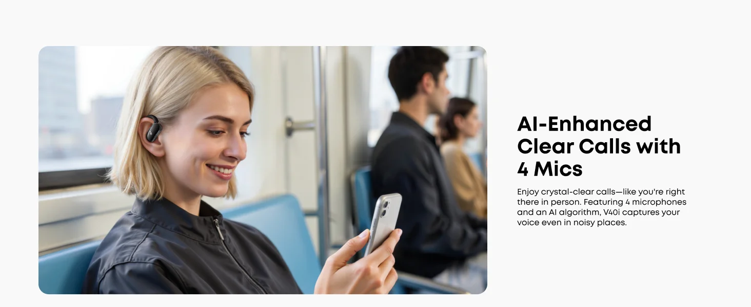 سماعات مفتوحة الأذن Anker Soundcore V40i بتقنية Bluetooth 5.4 ووقت تشغيل 21 ساعة - أسود - Image 22