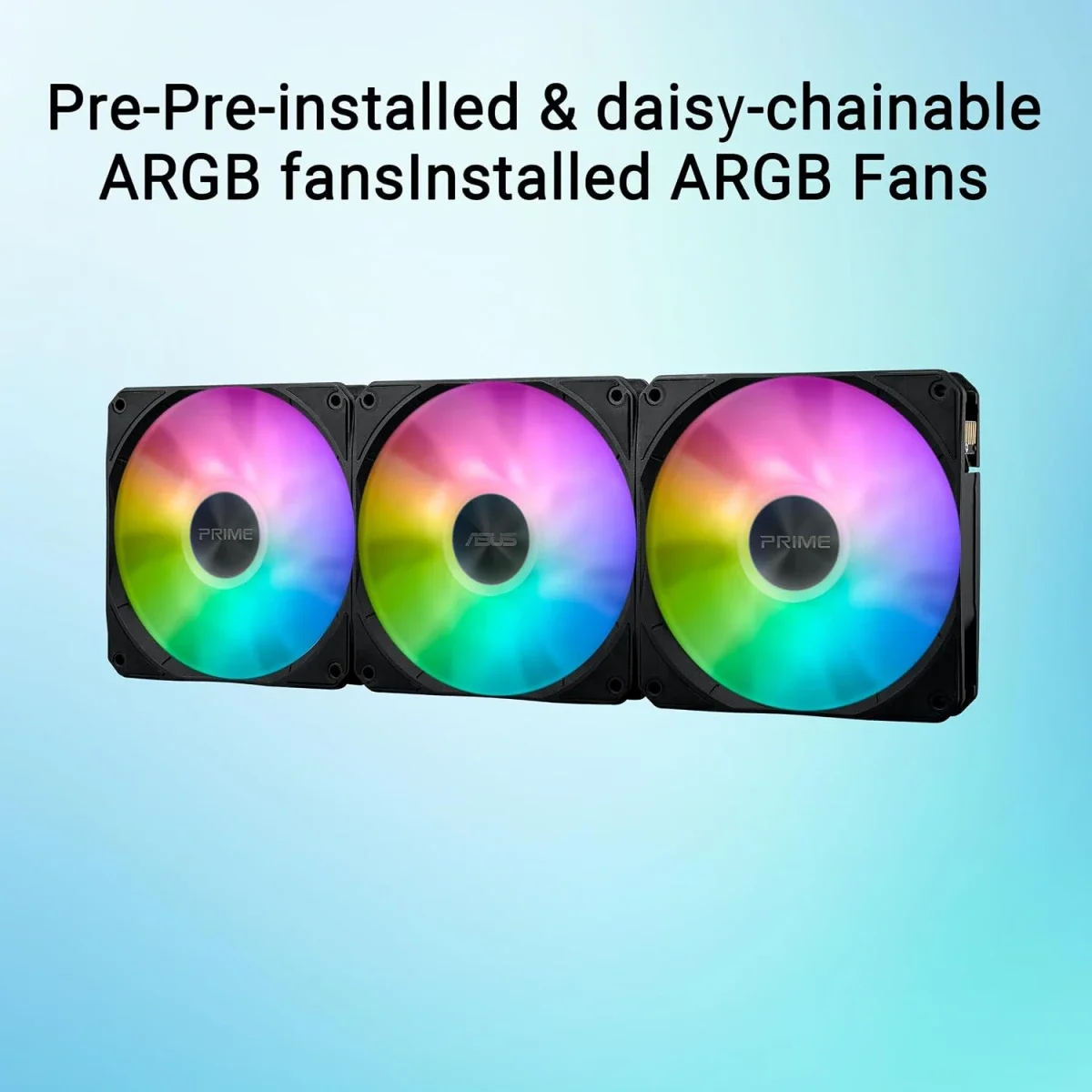 مبرد معالج مائي Asus Prime LC 360 ARGB LCD بشاشة 2.3 إنش وراديتر 360 مم و3 مراوح PRIME LC 36025 بسرعة 2500 RPM وتدفق 77.22 CFM، أسود - Image 3