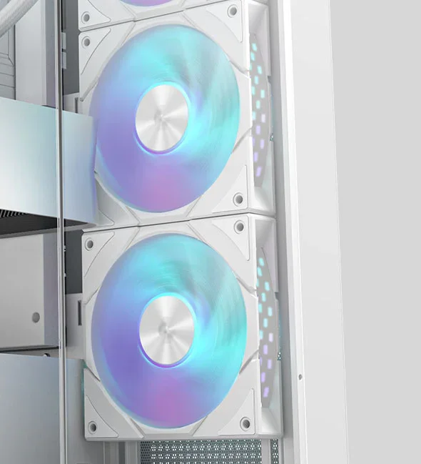 هيكل كمبيوتر DeepCool CG580 4F بانورامي ATX ميد تاور مع 4 مراوح مثبتة مسبقًا، أبيض - Image 13