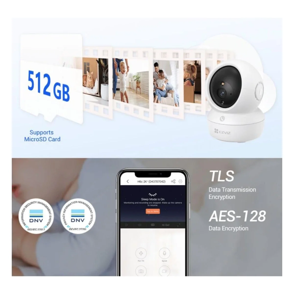 Ezviz H6c Pro 2K Indoor Pan & Tilt Wi-Fi Camera with Auto-Tracking - Image 9