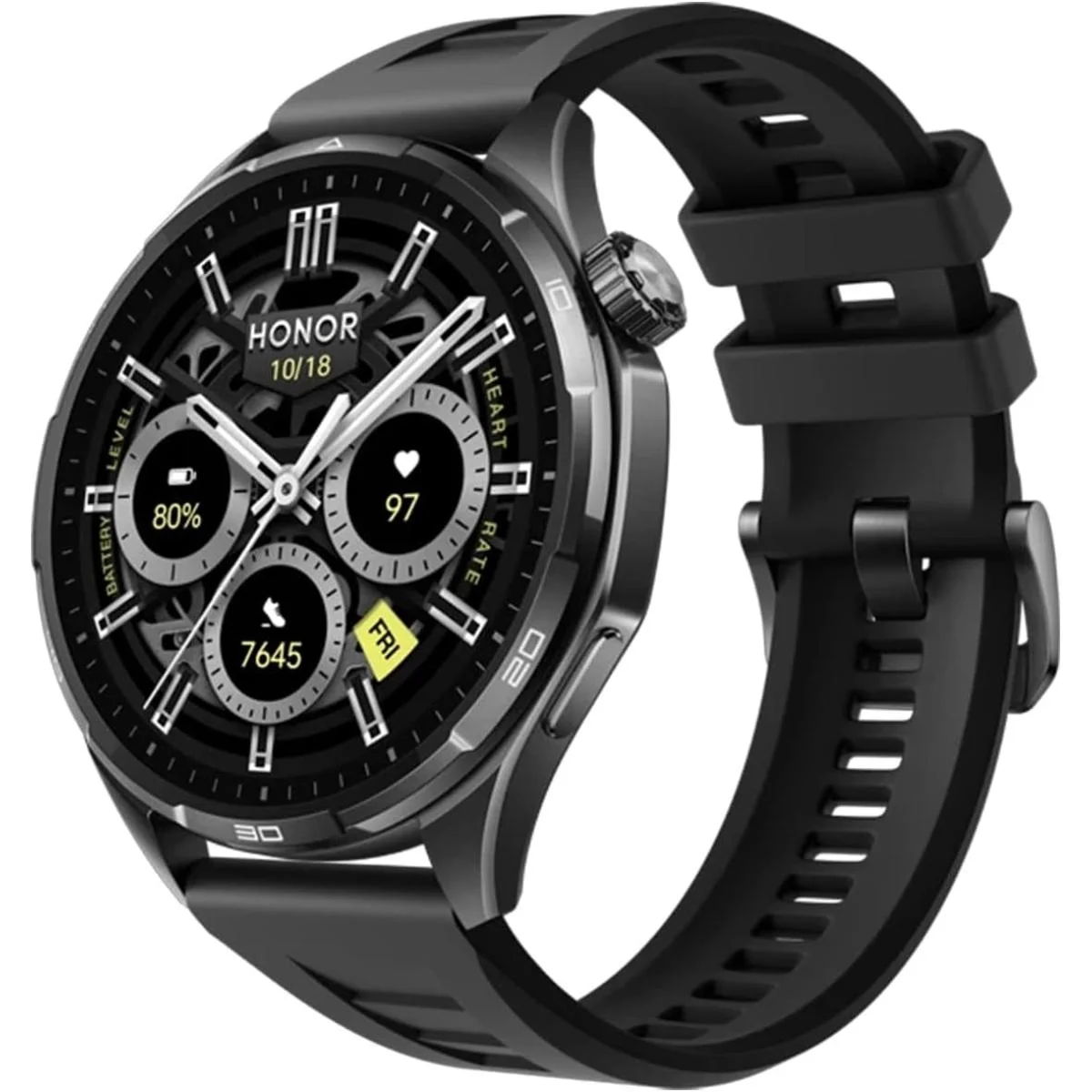 ساعة ذكية HONOR Watch 6 بشاشة AMOLED مقاس 1.46 إنش وGPS وبطارية حتى 35 يوم ومقاومة 5 ATM وIP69، أسود