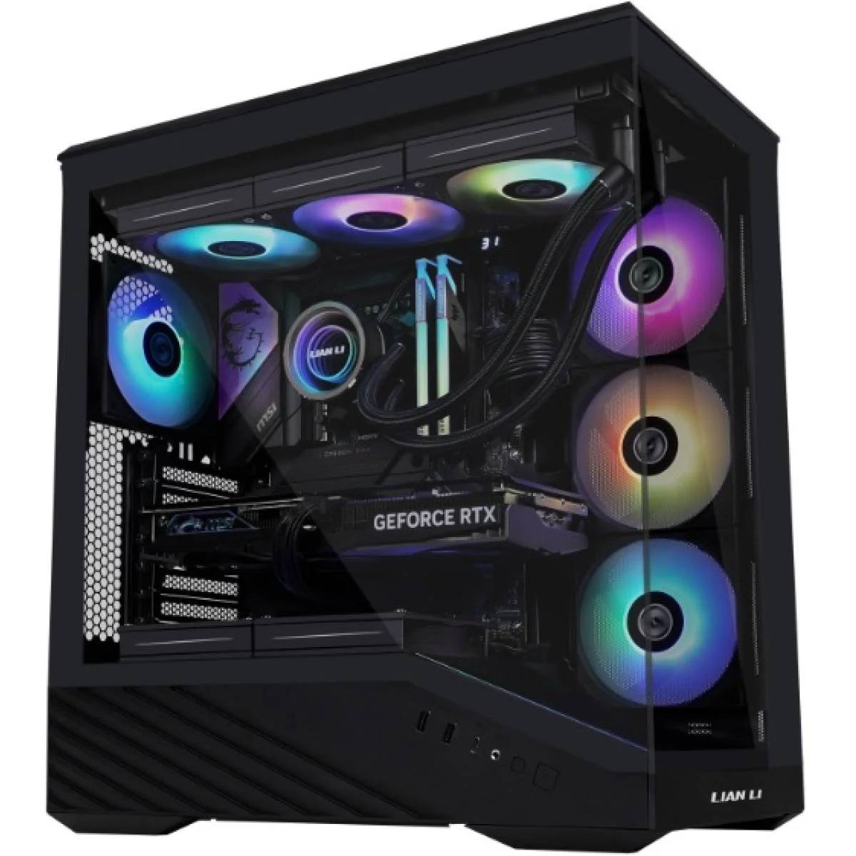 هيكل ألعاب LIAN LI Vector V100RX MESH أسود ARGB ATX ميد تاور مع Type-C - Image 2