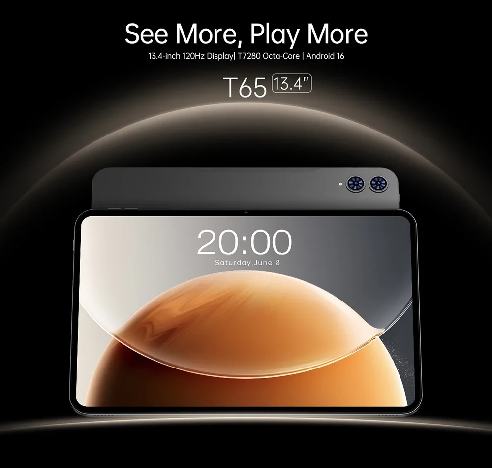 TECLAST T65 (2025) 13.4-inch 120Hz Android 16 Wi-Fi & LTE Tablet, 256GB, Gray - Thumbnail 9