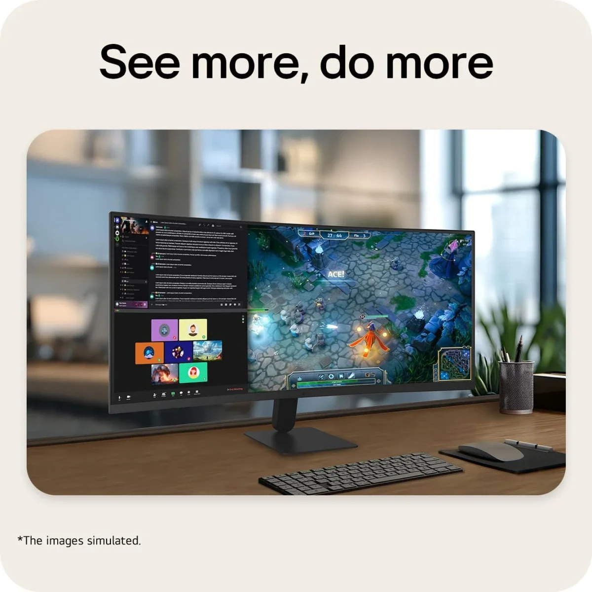 LG 34U601B-B 34-Inch UltraWide QHD Curved Monitor, 1800R, 120Hz, HDR10, 99% sRGB, VRR, FreeSync Premium, HDMI 2.0, DP 1.4, Black - Thumbnail 2