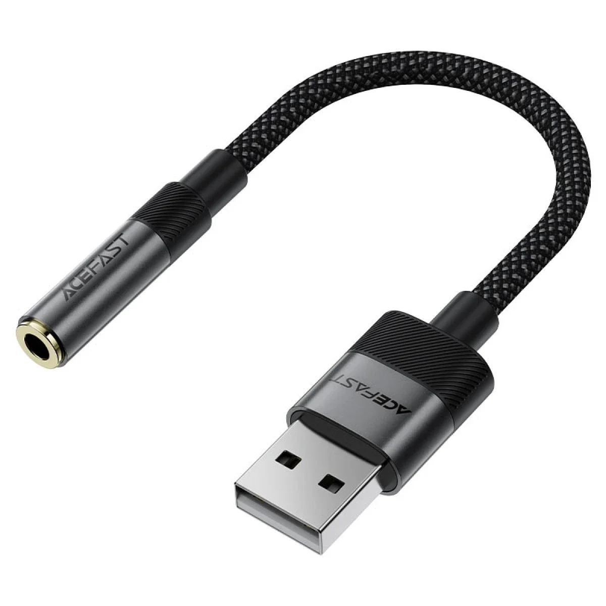 ACEFAST J13 USB-A Male to 3.5mm Female Audio Adapter 15cm Black