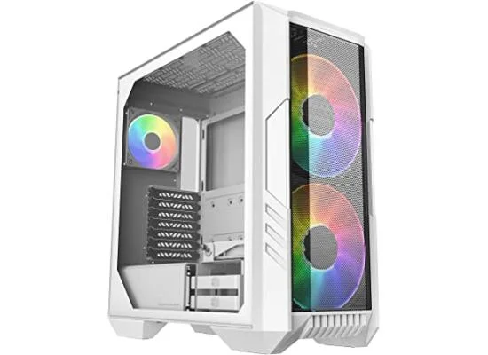 هيكل ألعاب Cooler Master HAF 500 ARGB ميد تاور أبيض بزجاج مقوى مع 3 مراوح ARGB - Image 3