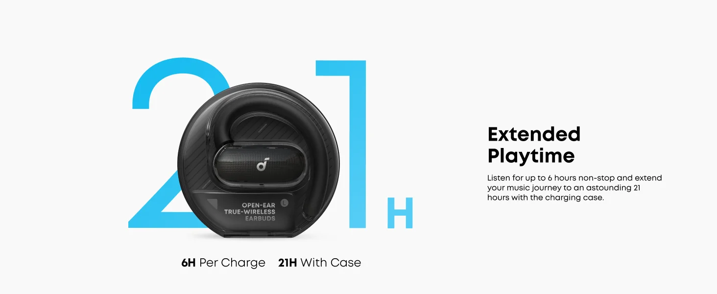 سماعات مفتوحة الأذن Anker Soundcore V40i بتقنية Bluetooth 5.4 ووقت تشغيل 21 ساعة - أسود - Image 23