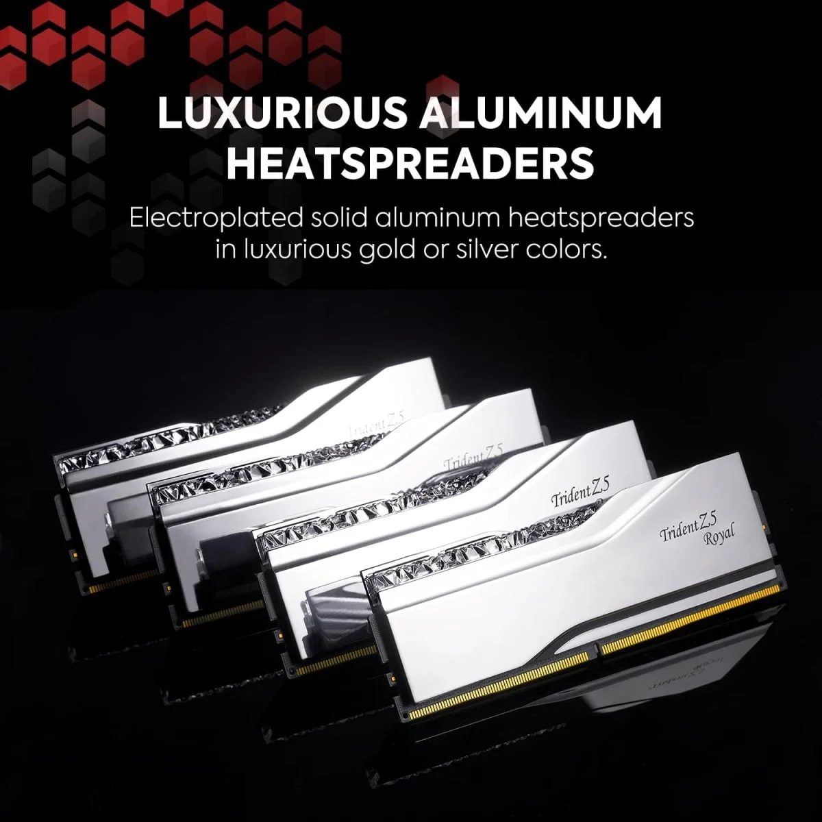 ذاكرة مكتبية G.SKILL Trident Z5 Royal RGB سعة 32GB (2x16GB) DDR5 6400 - فضي - Image 4