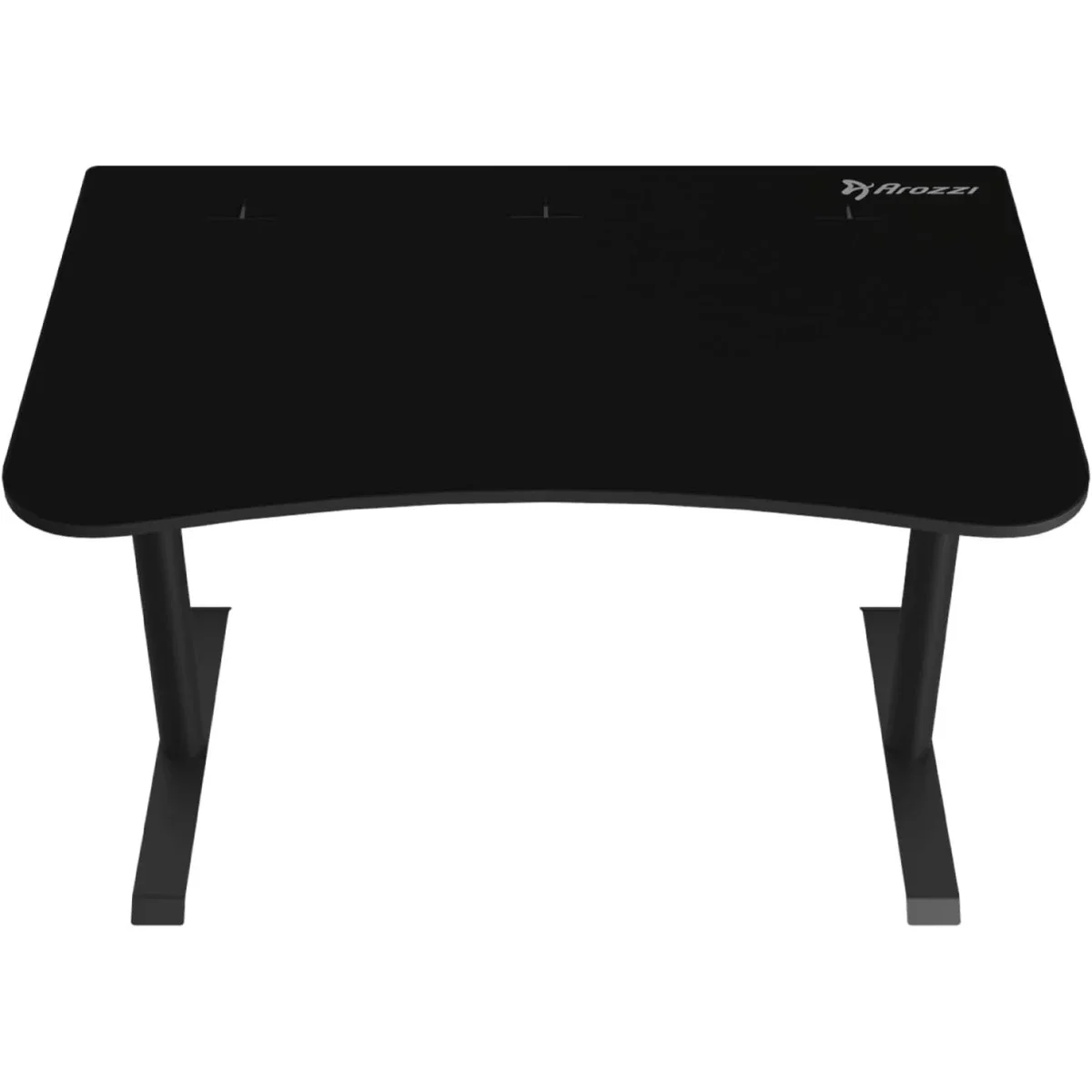 مكتب ألعاب Arozzi Arena Small منحني مع فتحتين لتثبيت الشاشات، أسود نقي - Image 6