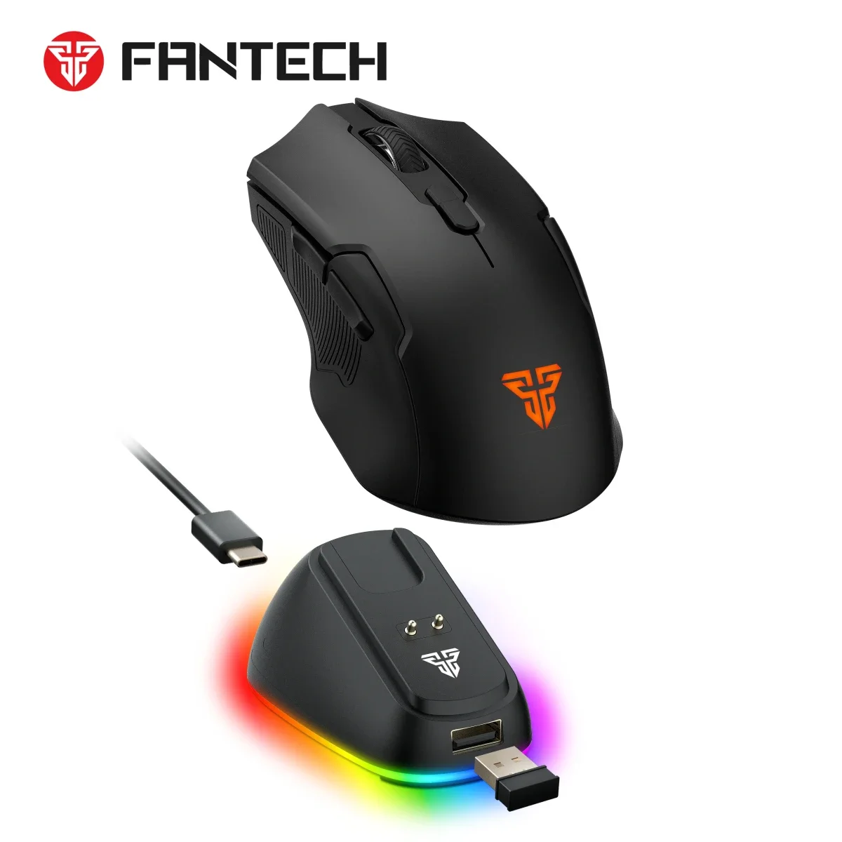 Fantech Wireless Gaming Mouse 2400 DPI with Charging Dock Cruiser II WG11V2RD Black