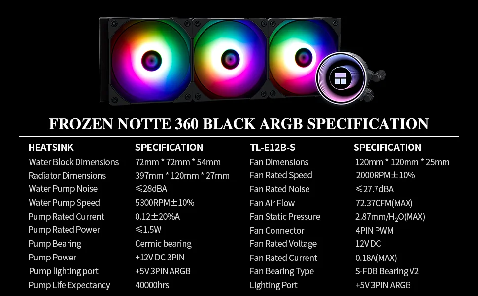 مبرد سائل للمعالج Thermalright Frozen Notte 360 ARGB أبيض - Image 11