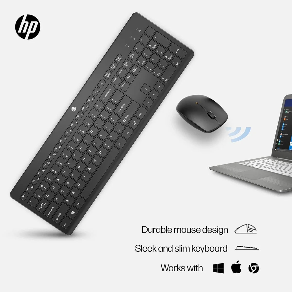مجموعة لوحة مفاتيح وفأرة لاسلكية HP 235 بتخطيط عربي/إنجليزي 2.4 جيجاهرتز أسود - Image 3