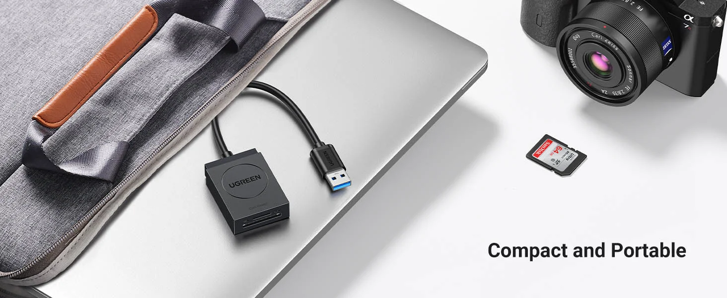 قارئ بطاقات Ugreen CR127 / 20250 2 في 1 USB 3.0 لبطاقات SD وTF microSD - Image 9