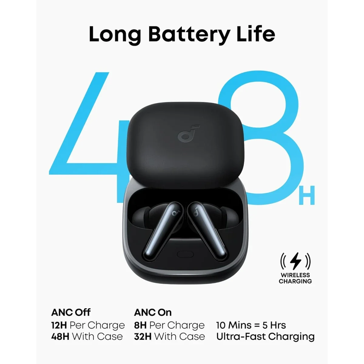 سماعات أذن لاسلكية Anker Soundcore Liberty 5 بإلغاء الضوضاء - أسود - Thumbnail 6
