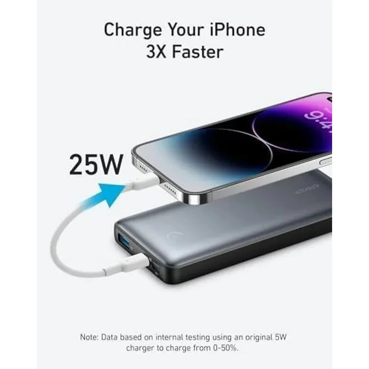 Anker 533 Power Bank A1249 PowerCore 25W 10000mAh, 3 Ports, Black - Thumbnail 3