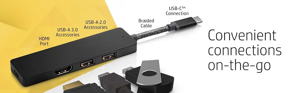 HP Elite USB-C Hub with 90W Pass-Through Charging, USB-A and HDMI - Black - Image 12