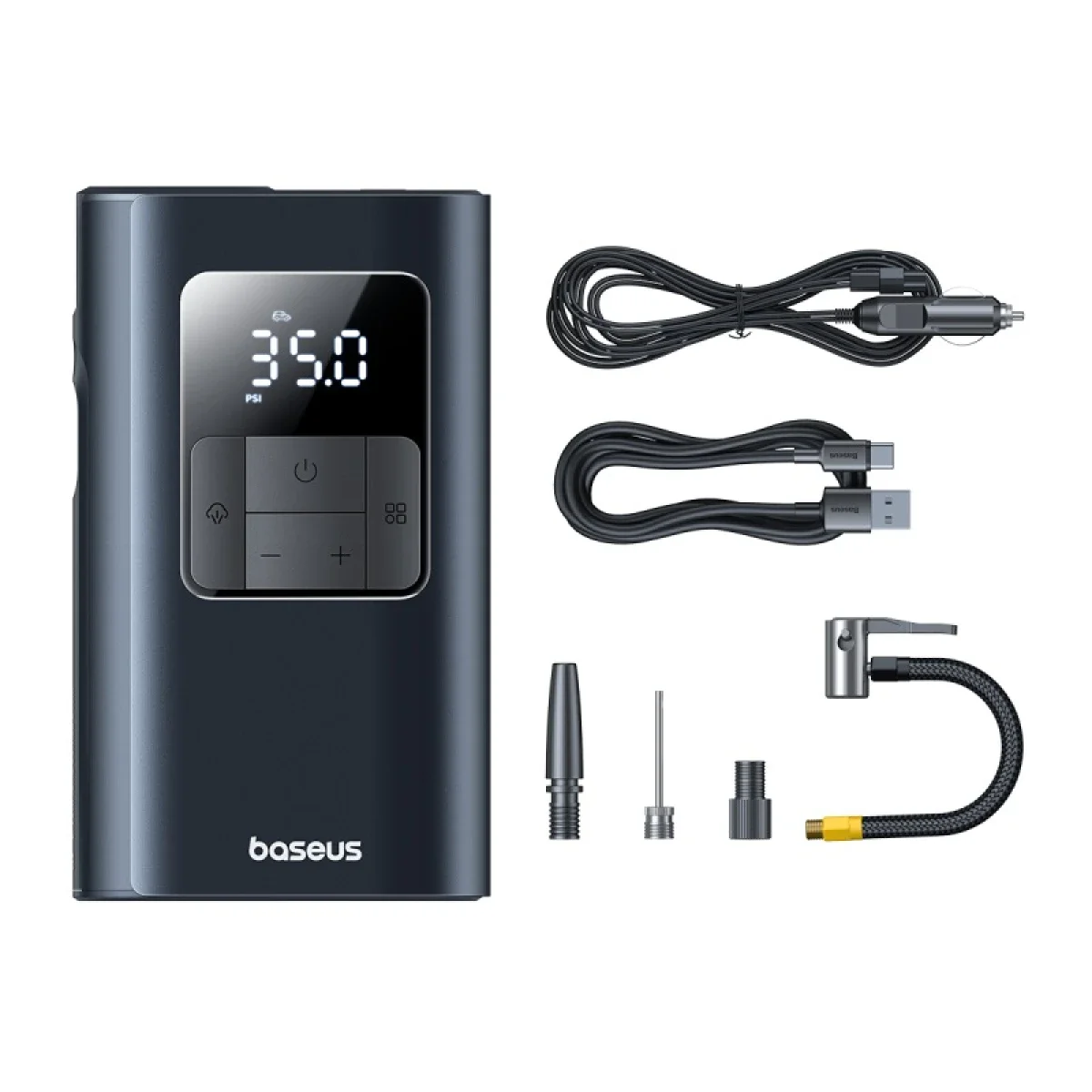 Baseus VA1 Dual-Power Car Tire Inflator with Flashlight and 6000mAh Power Bank - Thumbnail 2