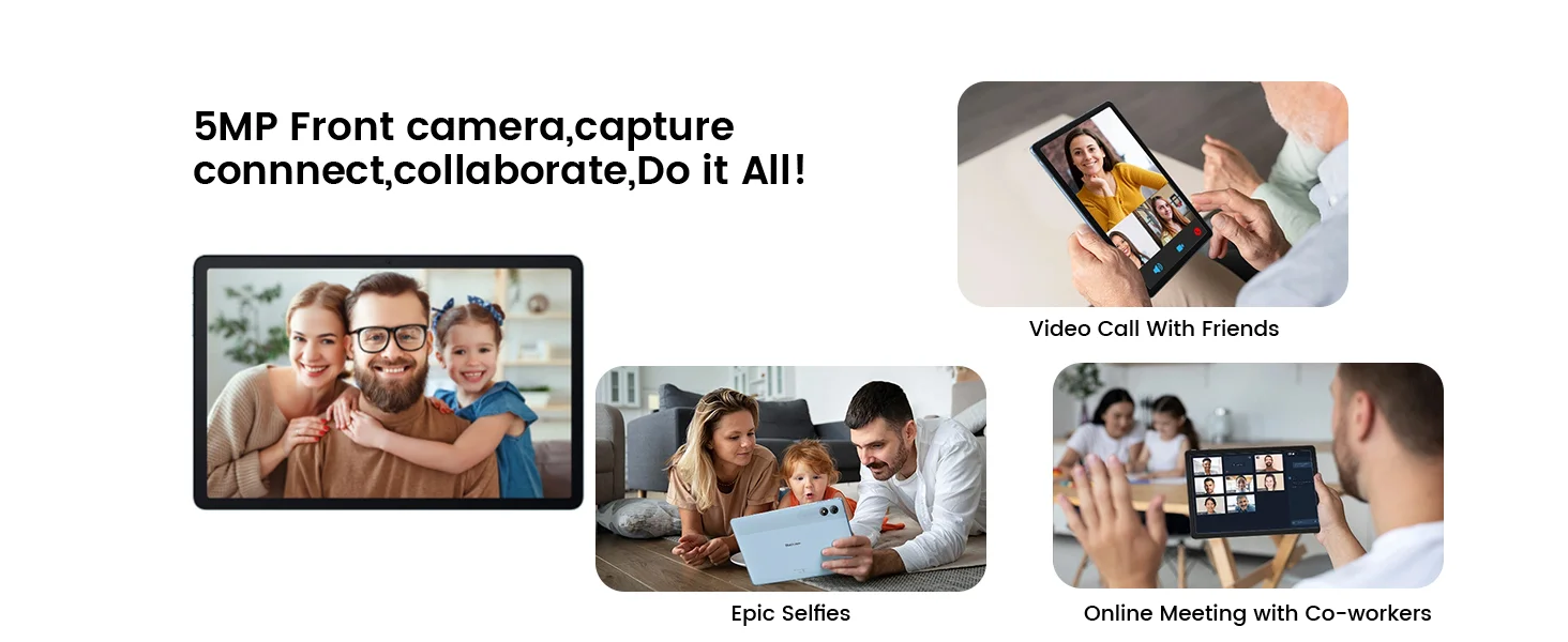 تابلت BlackView Tab 60 WiFi بشاشة 10.1 إنش، Android 14، رام 12GB، سعة 128GB، HD Plus، أزرق مع كيبورد Bluetooth - Image 24