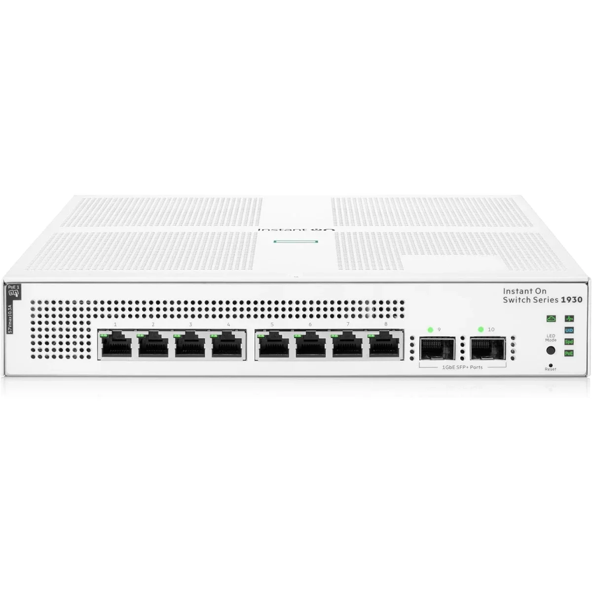 سويتش HP Aruba Instant On 1930 ذكي مُدار جيجابت 8 منافذ Layer 2+ مع 2 SFP وPoE بقدرة 124W، أبيض - Image 1