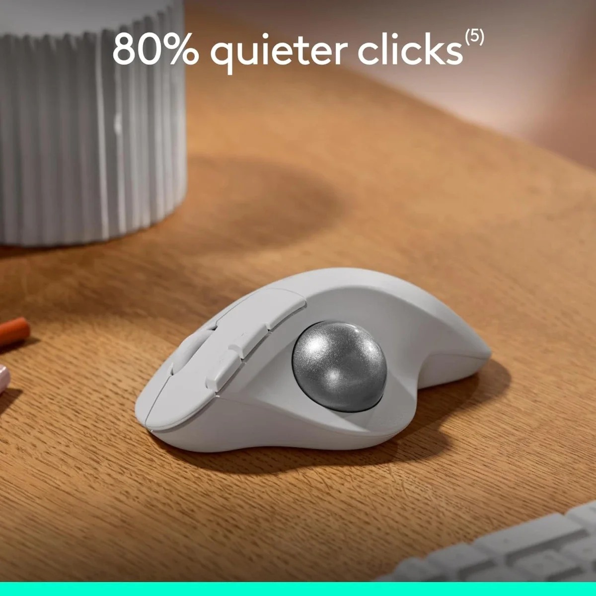 Logitech ERGO M575S Wireless Trackball Mouse - White - Thumbnail 7