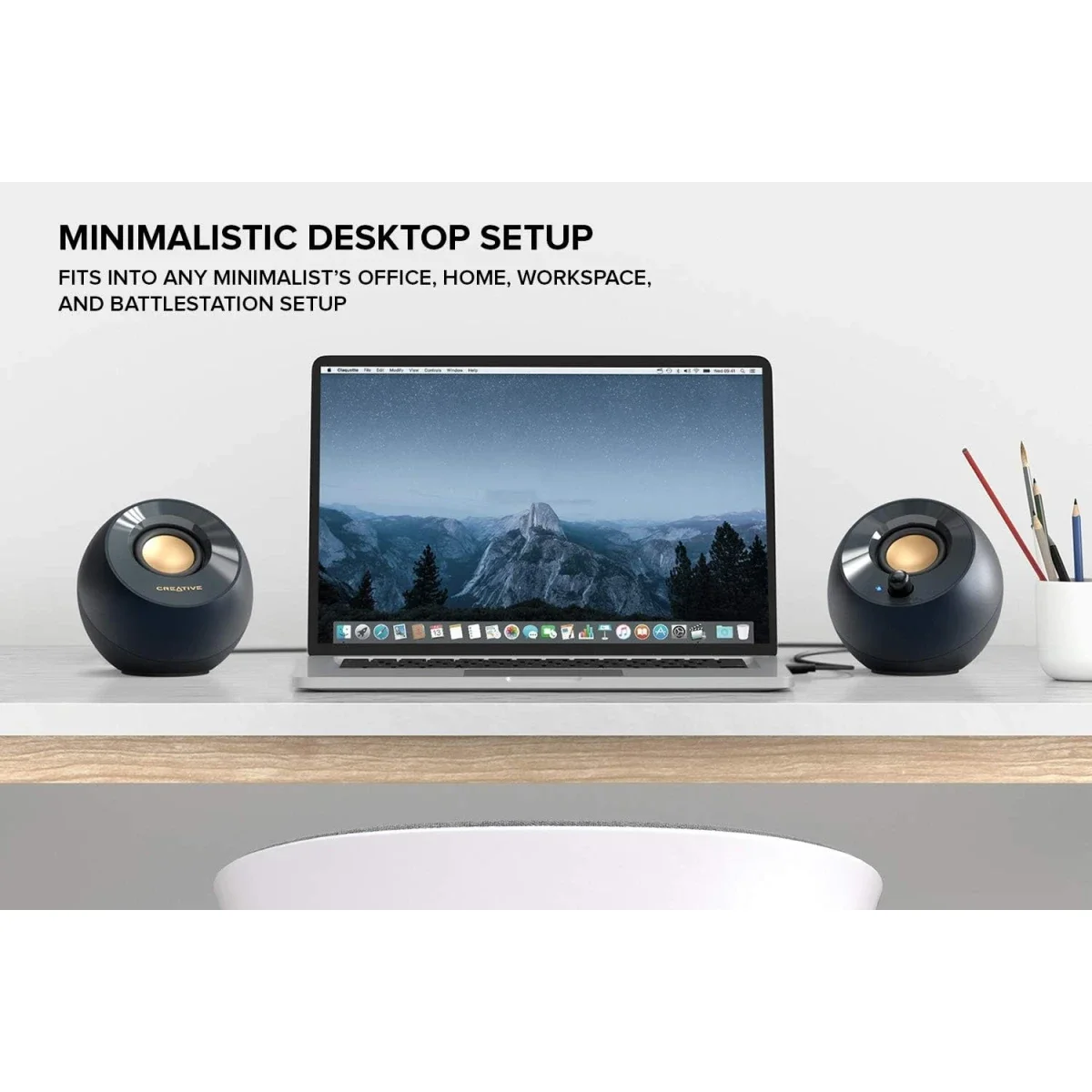 Creative Pebble V2 2.0 USB-C Powered Desktop Speakers with 3.5mm AUX-In, 8W RMS - Black - Image 4