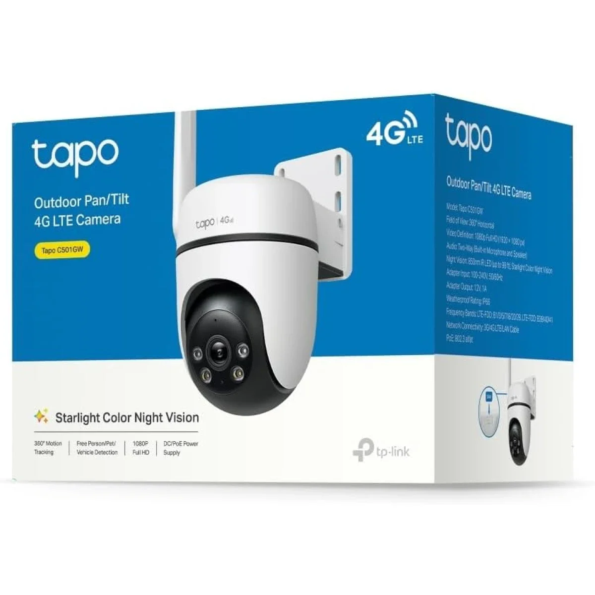 TP-LINK Tapo C501GW 4G LTE Outdoor Pan/Tilt Security Camera, 1080P Full HD