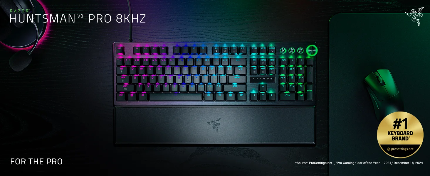 Razer Huntsman V3 Pro 8KHz Esports Gaming Keyboard with Gen-2 Analog Optical Switches - Black - Thumbnail 14