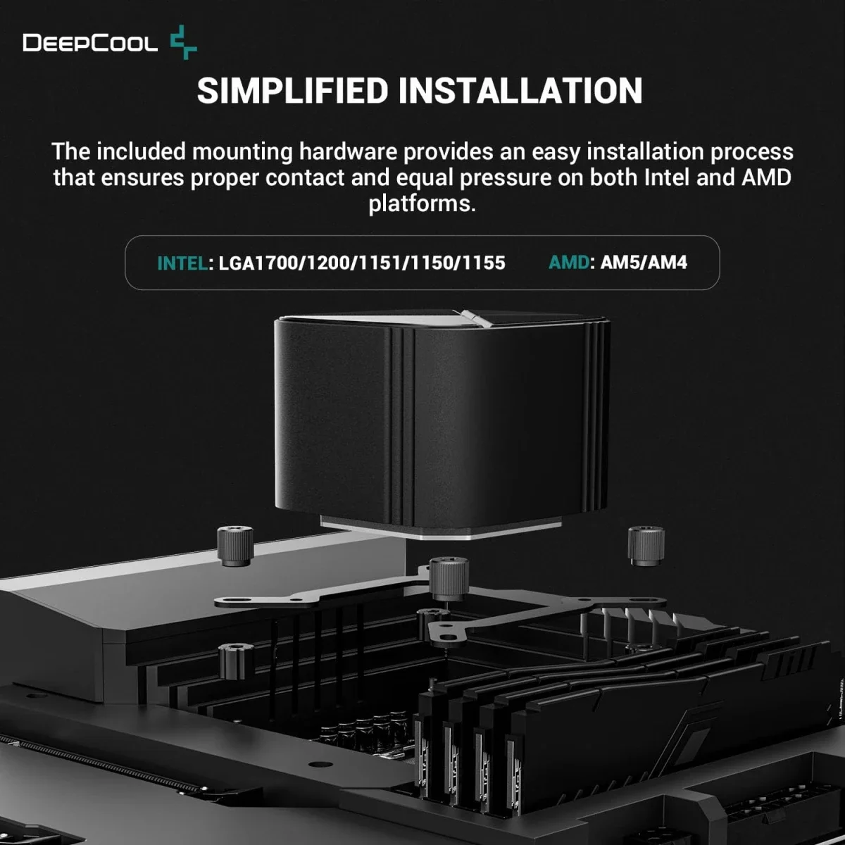 مبرد سائل للمعالج DeepCool LS520S ZERO DARK AIO مقاس 240mm بسرعة 3100RPM وقدرة 280W أسود - Image 7
