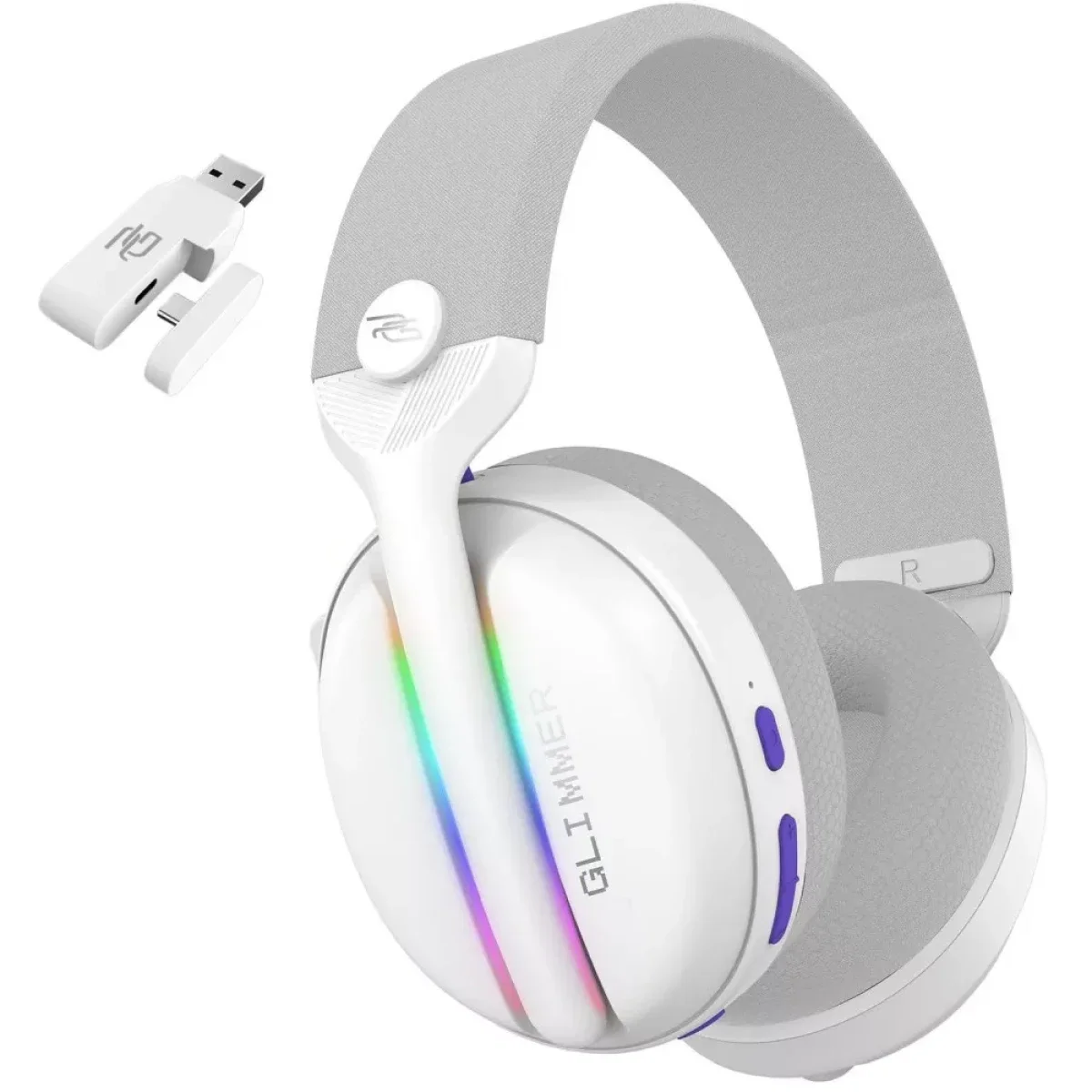 Proove Glimmer Dual-Wireless RGB Gaming Headset, White (WHGL00022002)