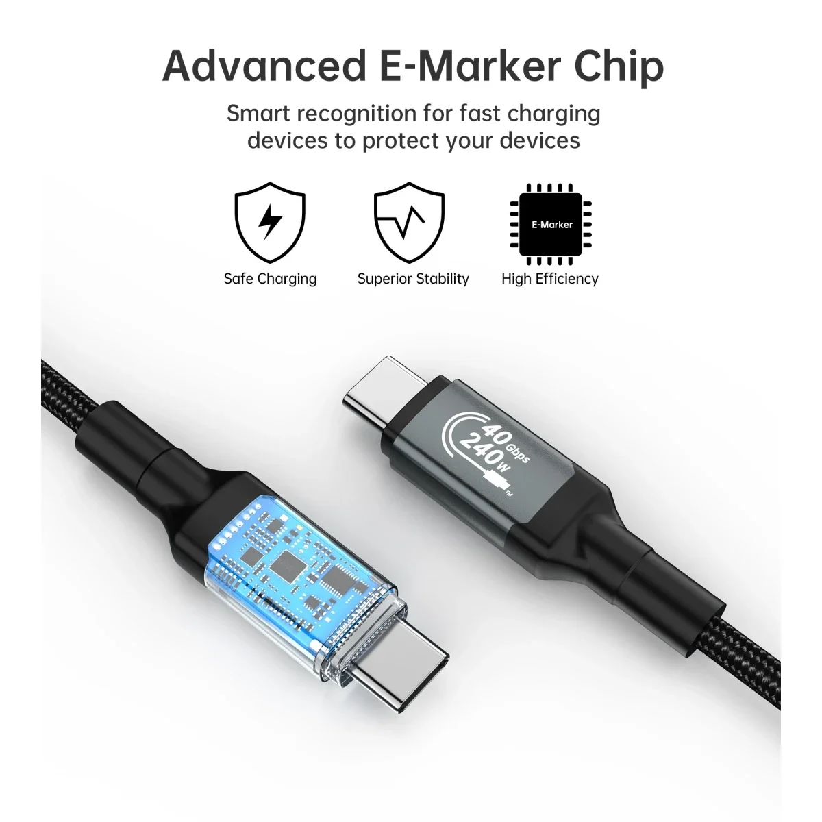 Choetech XCC-1040 USB-C to USB-C Gen3 Cable 240W 1.2m - Image 7
