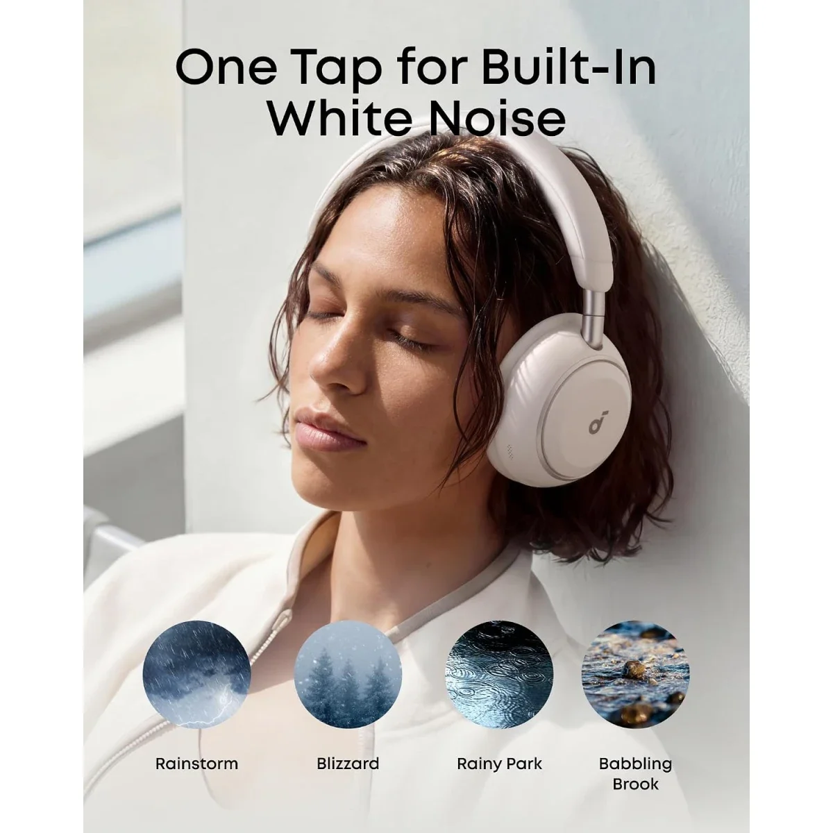 سماعات رأس Anker Soundcore Space 2 لاسلكية بعزل ضوضاء نشط وLDAC وBluetooth 6.1 باللون الأبيض - Thumbnail 6