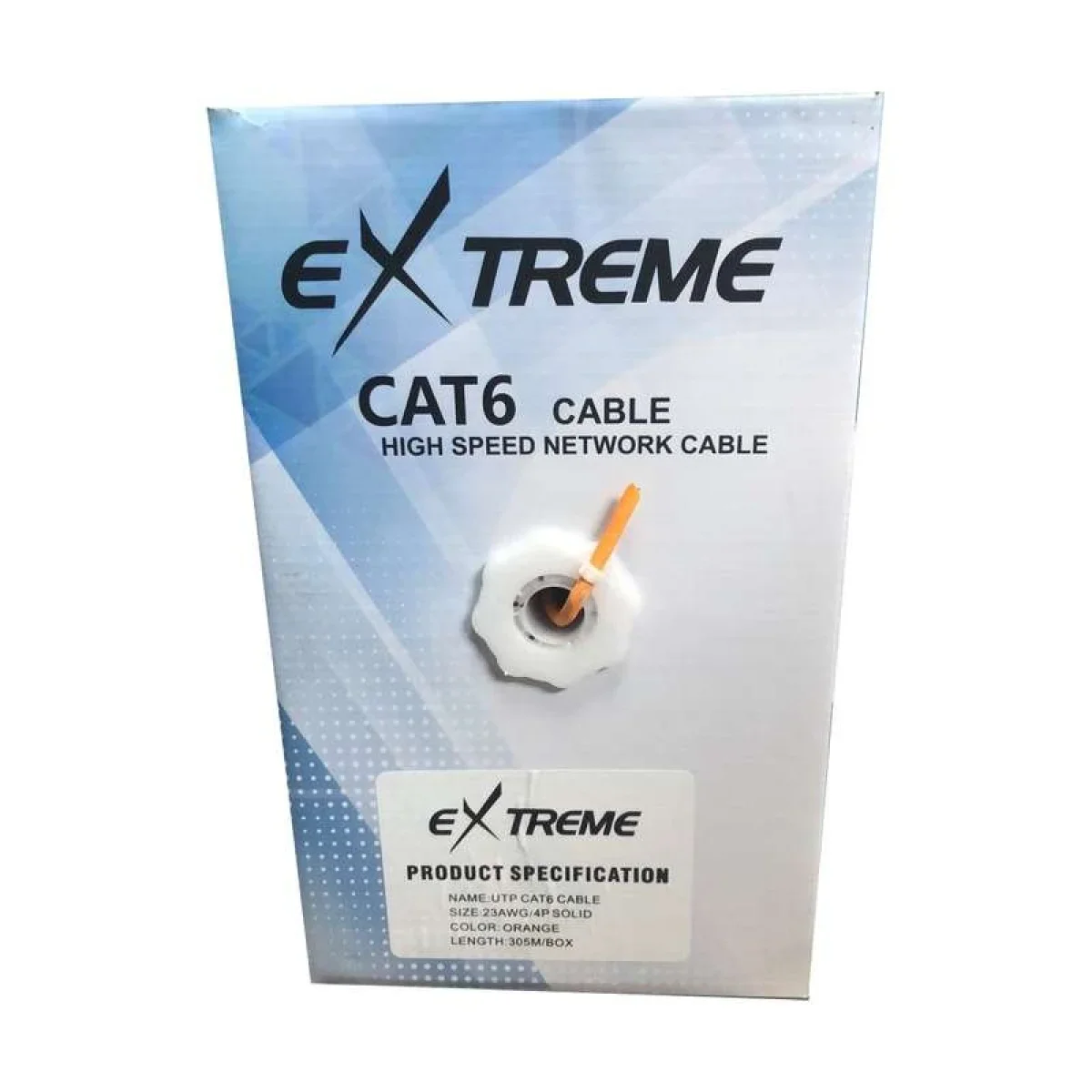 كيبل شبكة EXTREME Cat6 UTP بكر 305 متر أبيض 23AWG