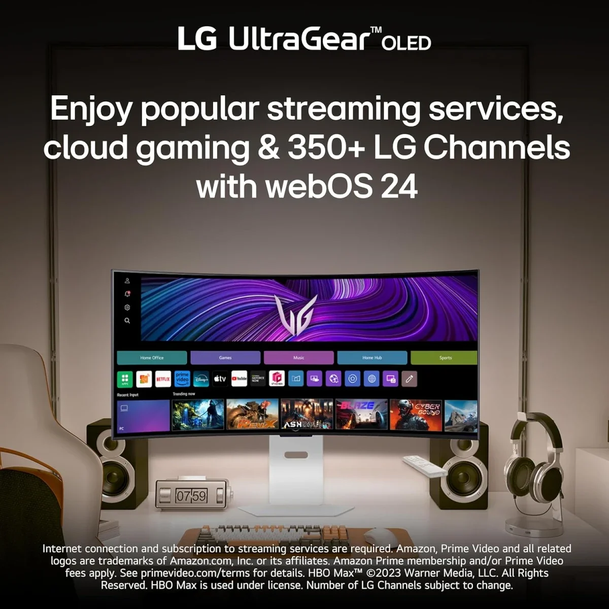 شاشة ألعاب LG 34GX90SA UltraGear Smart منحنية OLED مقاس 34 إنش، WQHD، 240 هرتز، 0.03 مللي ثانية، أبيض - Image 5