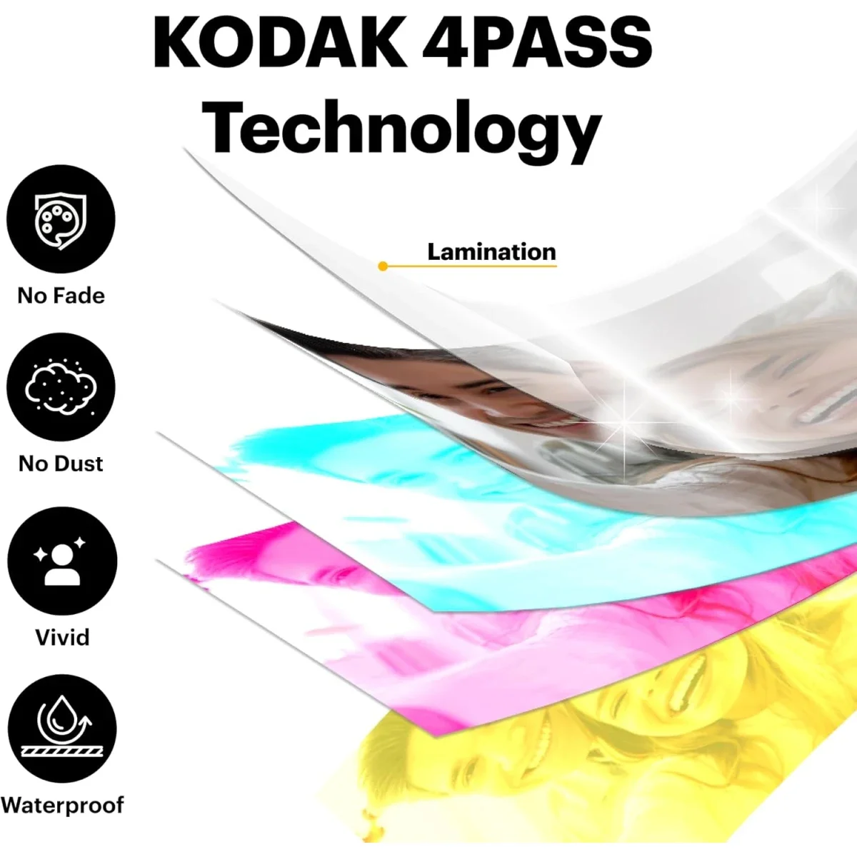 عبوة إعادة تعبئة خرطوشة وورق صور Kodak PHC-80 4PASS مقاس 4 × 6 إنش لطابعات Dock، 80 صورة - Image 7