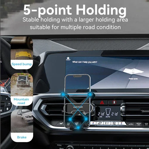 Vention KCEH0 Car Phone Mount with Duckbill Clip - Gray - Image 3