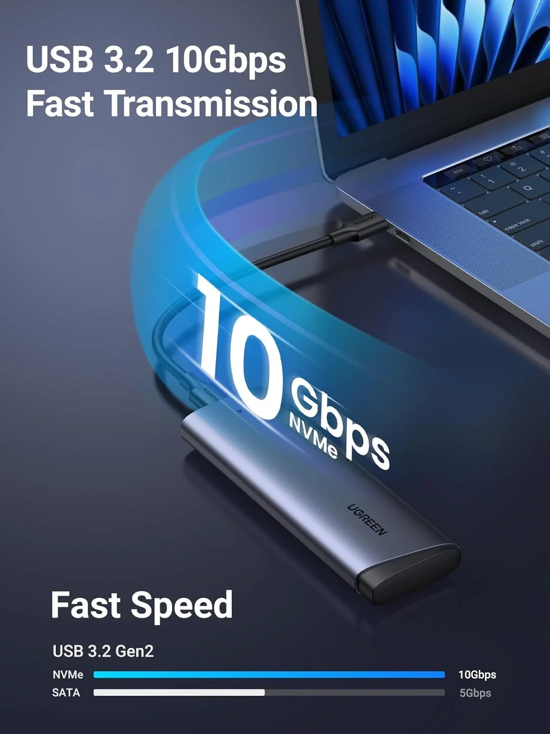 حافظة SSD من Ugreen 35267 USB-C 3.2 Gen 2 بسرعة 10Gbps - Image 2