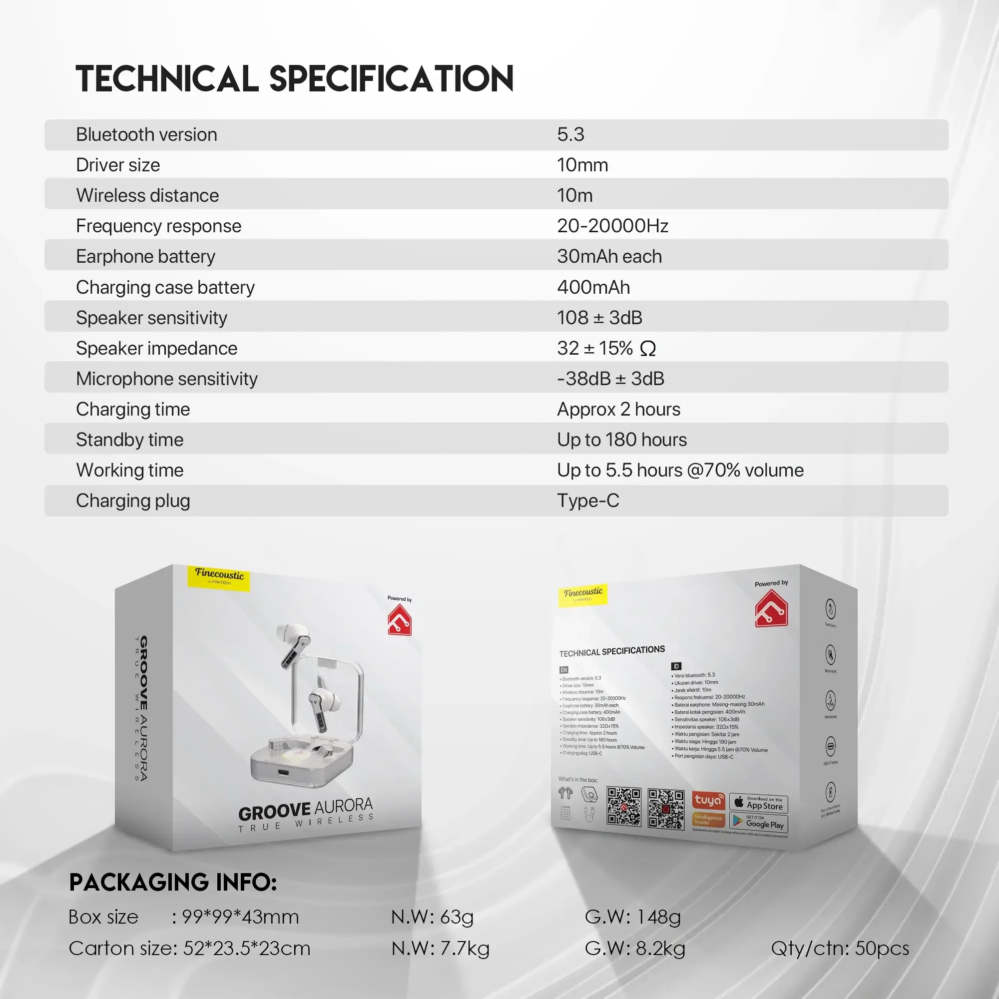 سماعات أذن لاسلكية للموبايل Fantech Groove Aurora TX3 True Wireless Stereo - Thumbnail 4