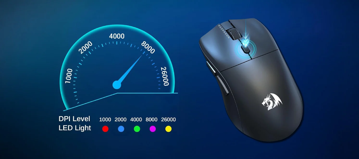 ماوس ألعاب Redragon M815 NEVA خفيف الوزن 44 جم، 8KHz، 26000 DPI، أسود - Thumbnail 12